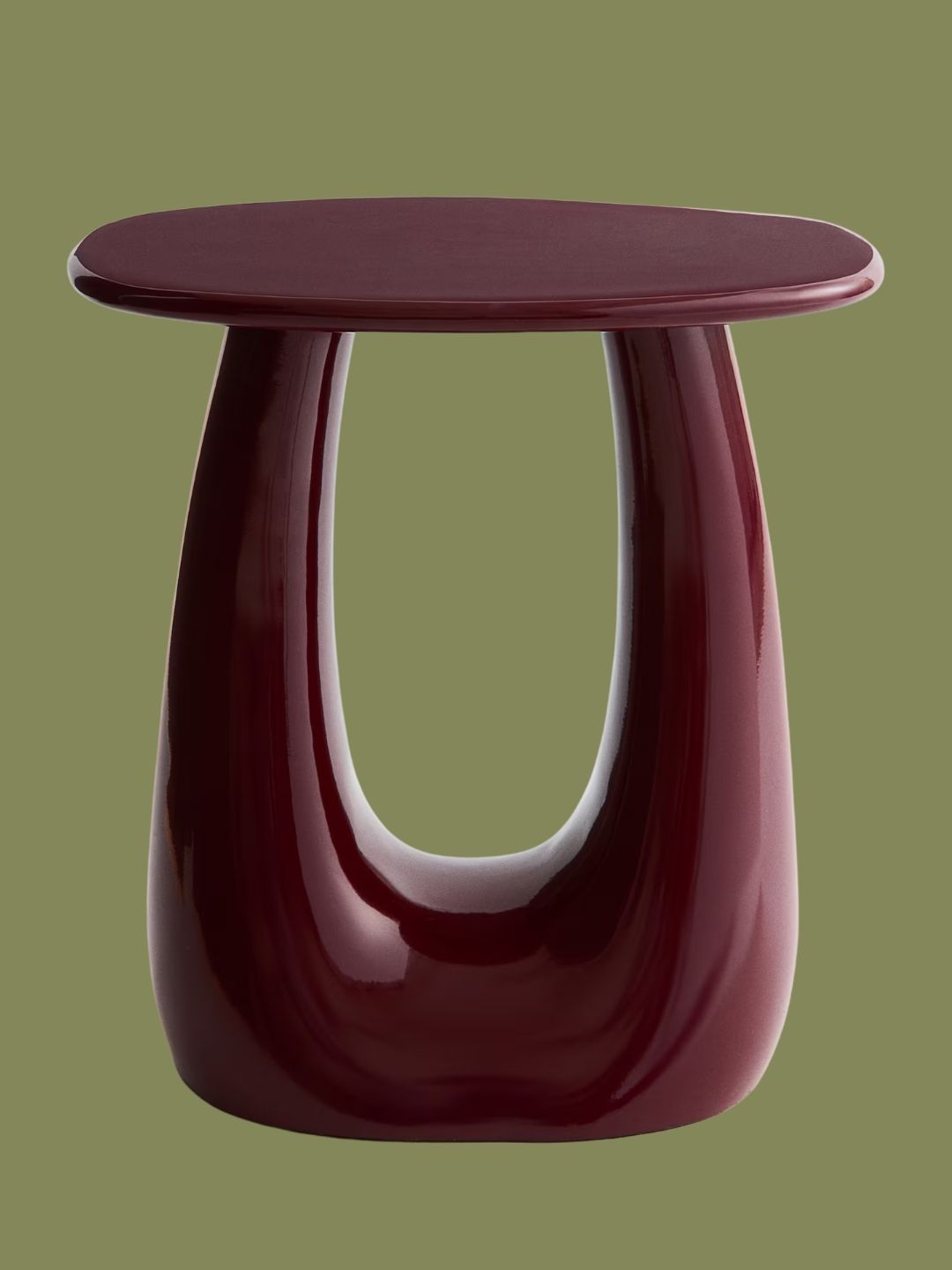 H&amp;amp;M, Metal Side Table in Burgundy