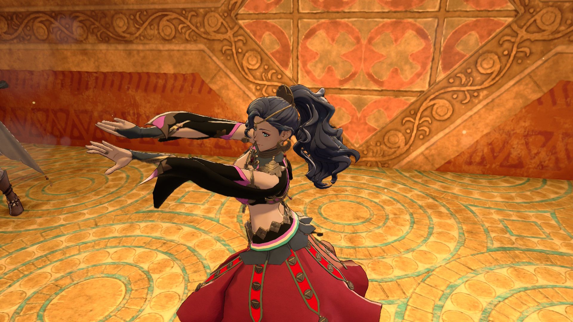 Leda bailando en Fire Emblem: Fortune's Weave