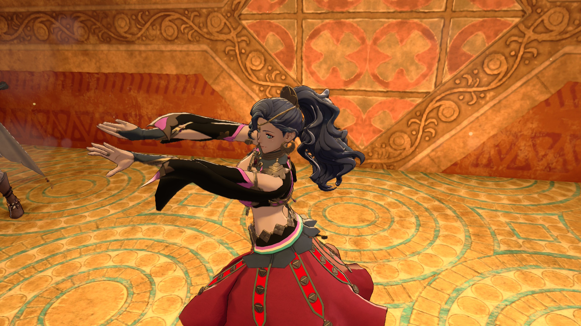 Leda dancing in Fire Emblem: Fortune's Weave