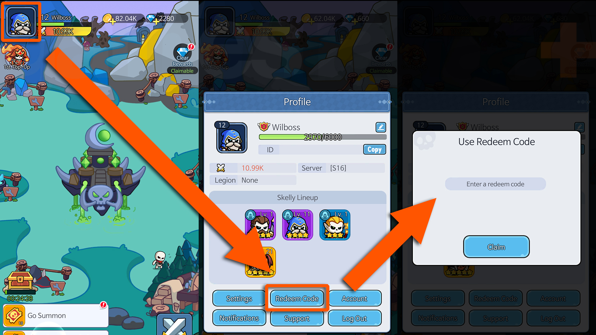 How to redeem Skull Up codes