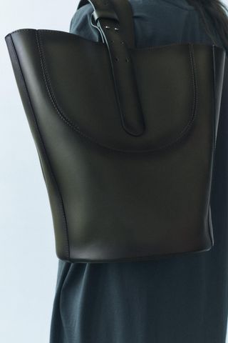 Leather Maxi Bucket Bag