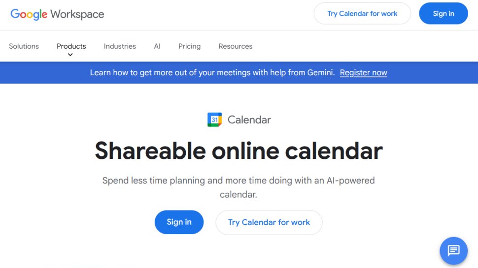 Google Calendar website screenshot (January 2026).