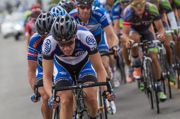 Jeffry Louder (Unitedhealthcare) does his part for the team that took charge in setting up the bunch sprint