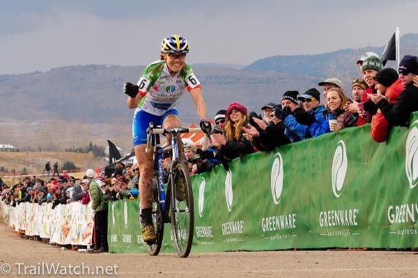 Georgia Gould salutes the hometown crowd