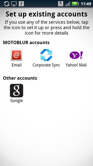 Motorola defy+ accounts without motoblur login