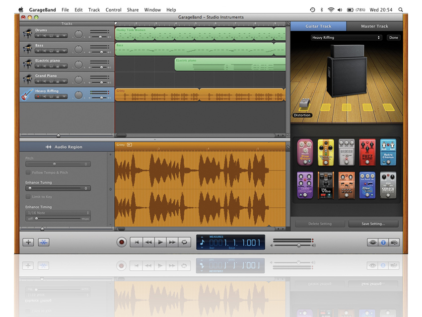 New guitar amps and effects are the big additions in the main GarageBand app.