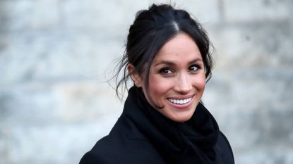 Meghan Markle departs from a walkabout at Cardiff Castle 
