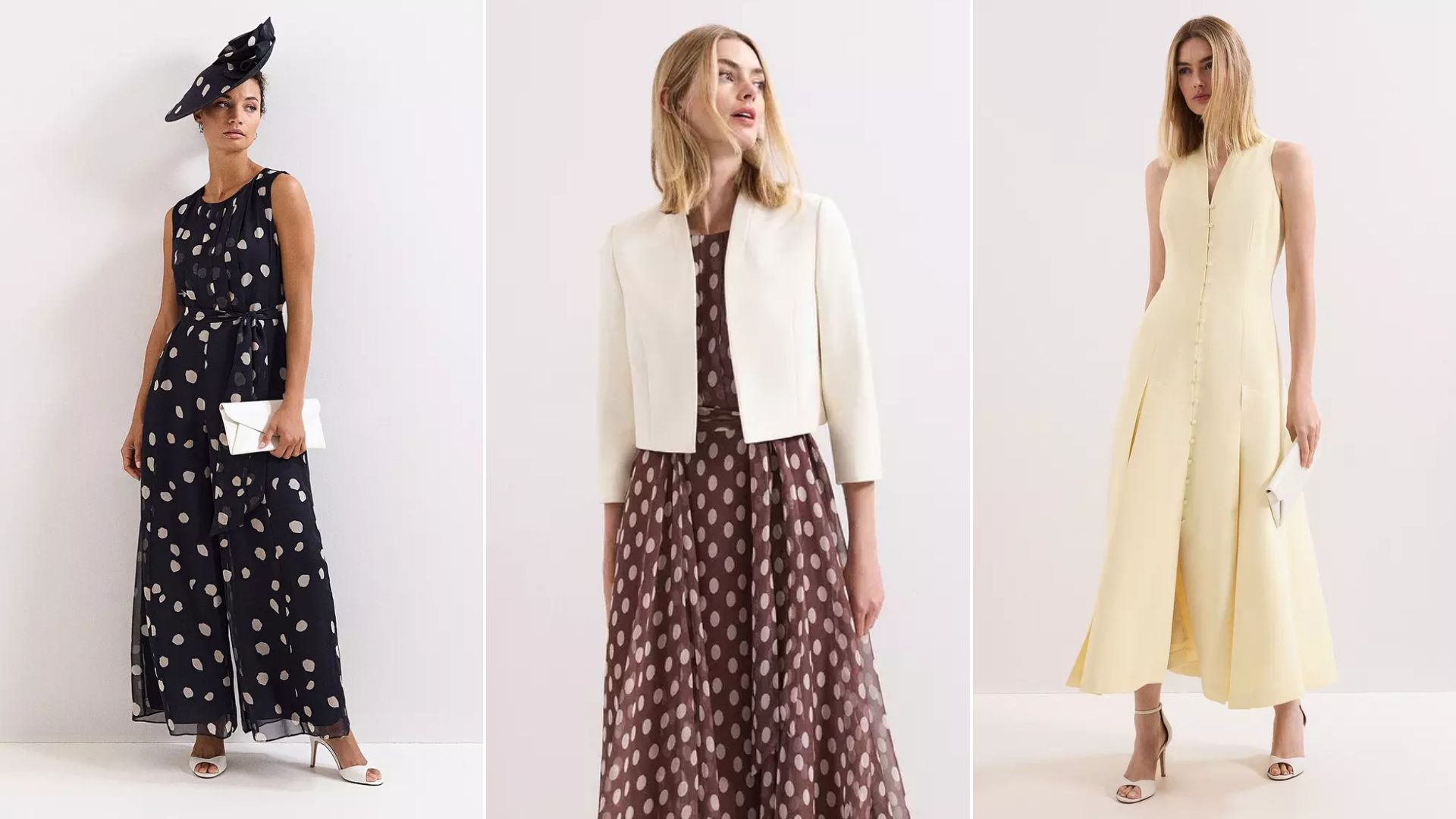 Three models wear Phase Eight outfits