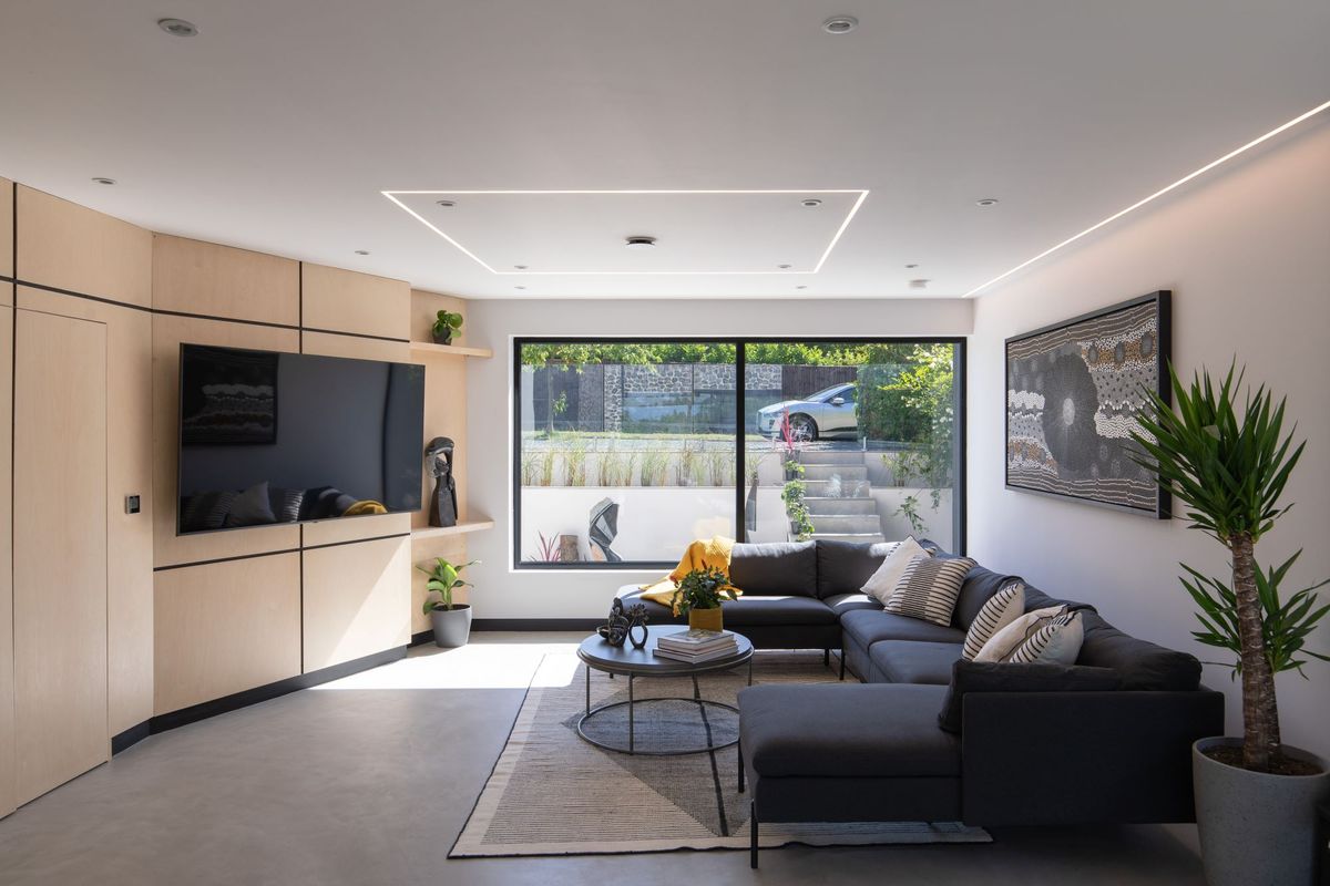 The living room space in the self build home