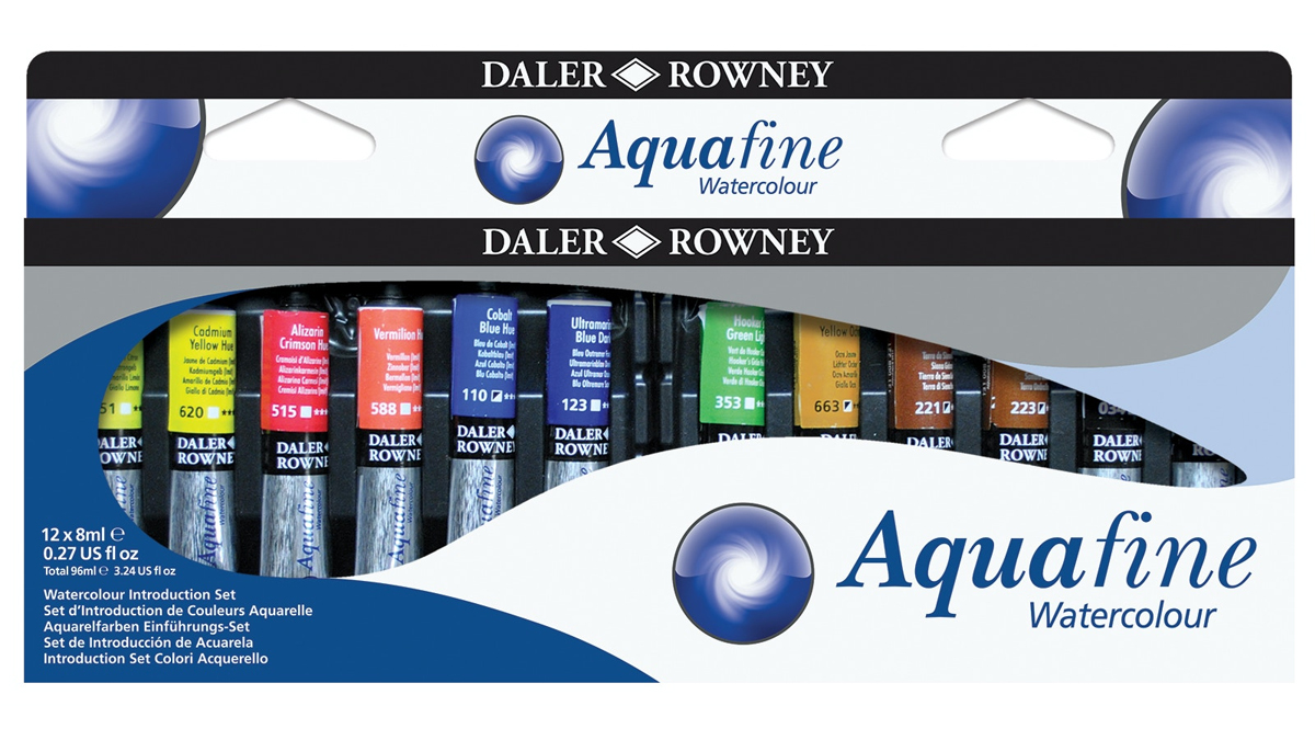 Best watercolour paints: Set of Daler Rowney Aquafine watercolour paints