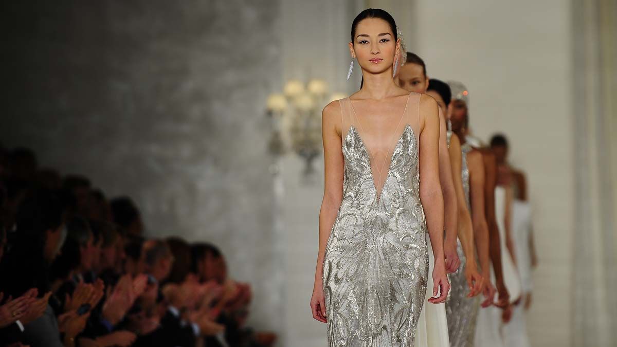 Models display creations by Ralph Lauren during the New York Mercedes-Benz Fashion Week Spring 2012, in New York on September 15, 2011. AFP PHOTO/Emmanuel Dunand (Photo credit should read EMM