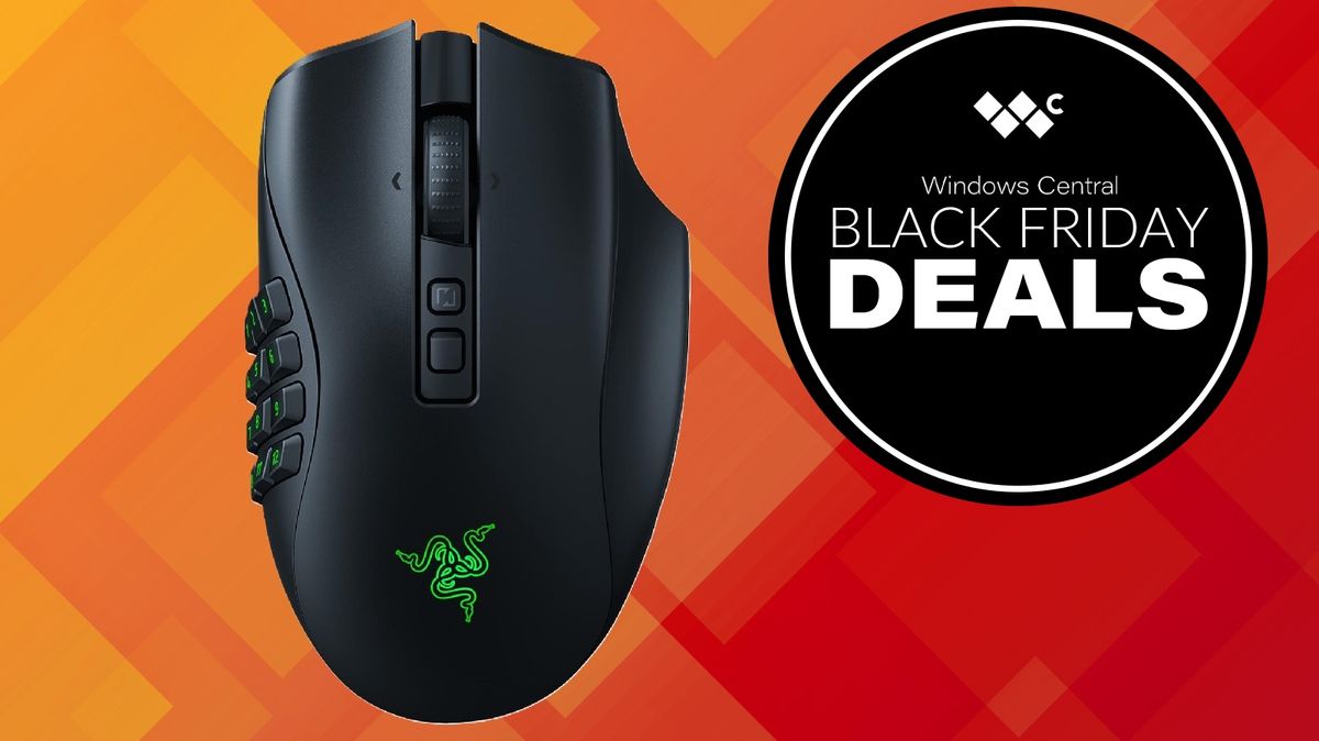 Header image for Windows Central&#039;s Black Friday spotlight deal for the Razer Naga V2 Pro mouse