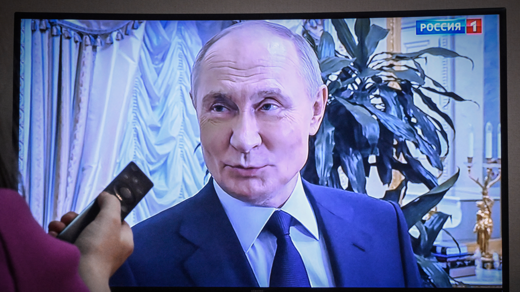 Russian President Vladimir Putin on Russian state TV