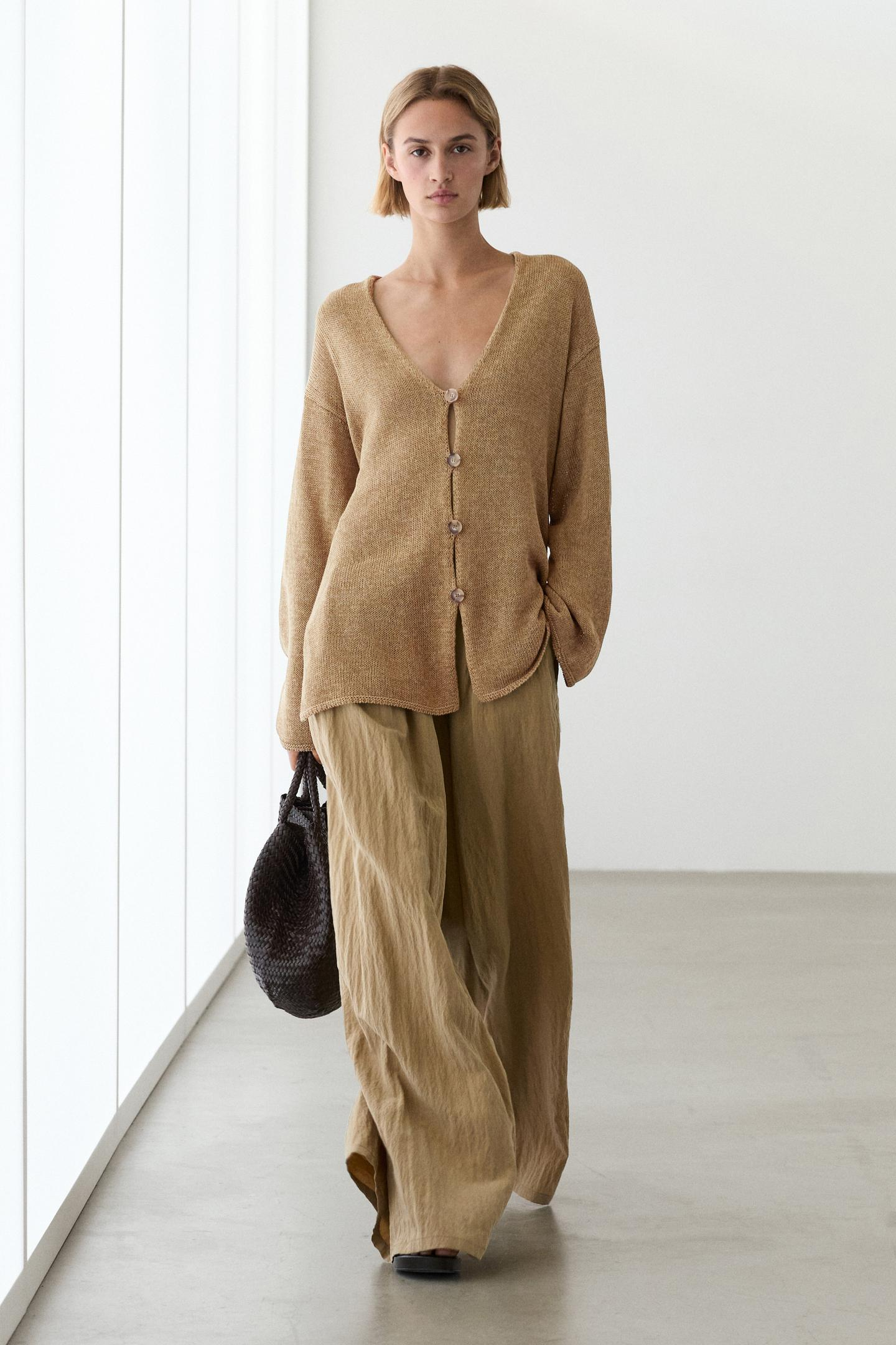 Massimo Dutti Long V-Neck Cardigan