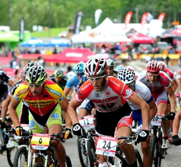 Geoff Kabush (Team Maxxis-Rocky Mountain) battled Jose Hermida for much of the race.