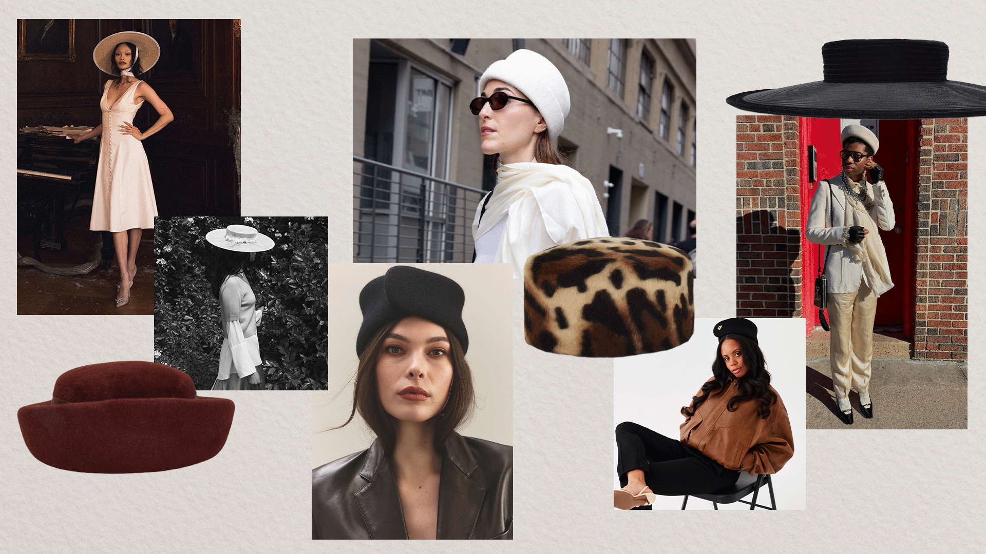 Collage of Gigi Burris hats.