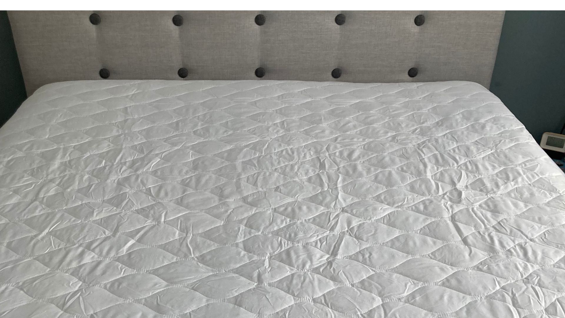 M&amp;amp;S Fresh &amp;amp; Cool Mattress Protector on our tester, Linda's bed