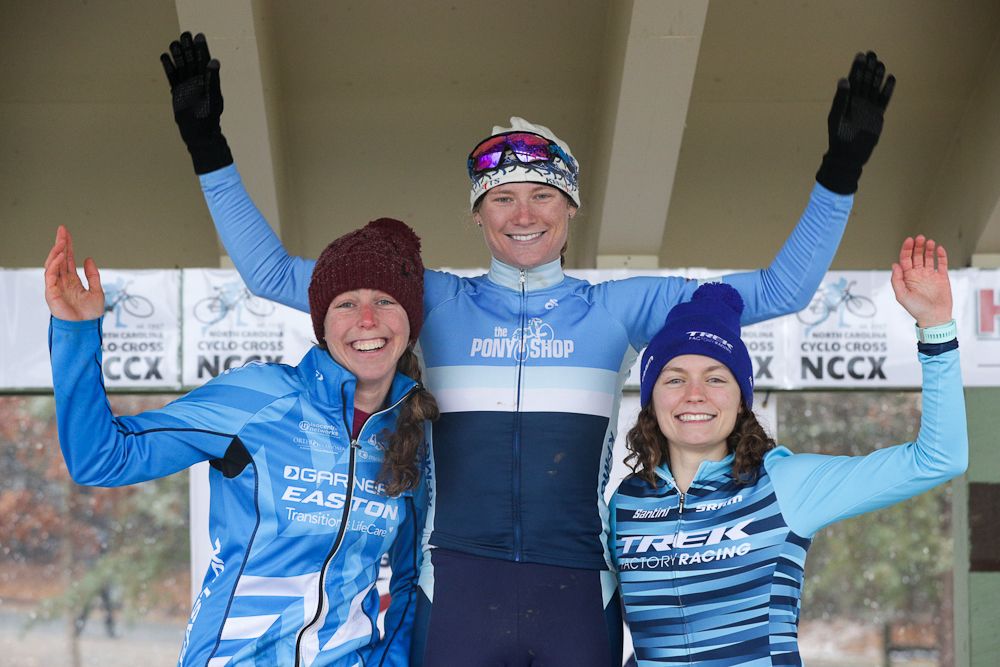 The Elite women's podium on day 1 at the North Carolina Grand Prix