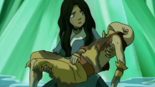 Aang and Katara in Avatar: The Last Airbender.