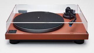 Front view of the Technics SL-40CBT turntable in terracotta