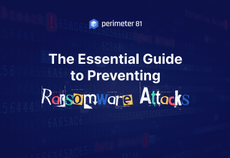 Blue whitepaper cover with title and word ransomware made up of newspaper cut out letters