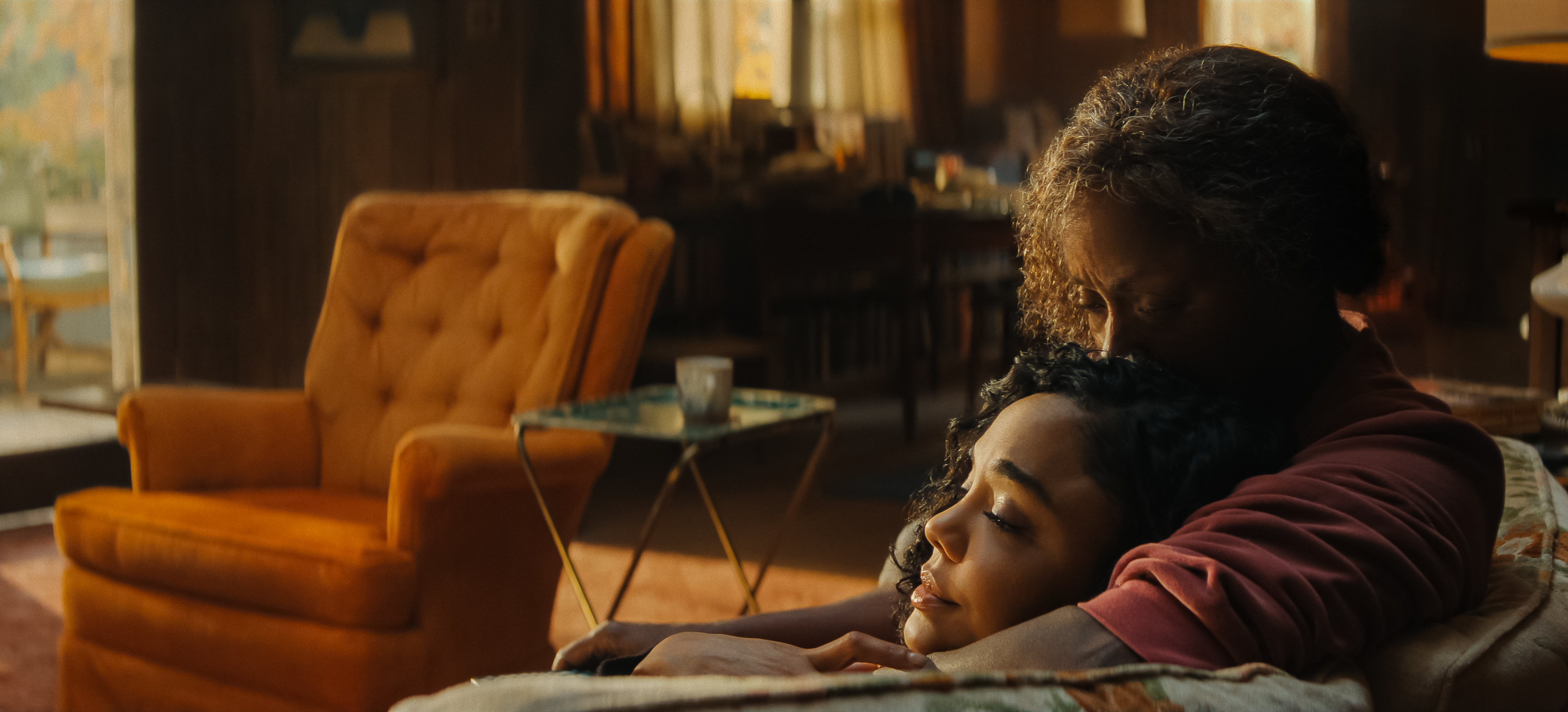Tessa Thompson as Anna laying on the couch with and Crystal Fox as Alice in Episode #104 of His &amp;amp; Hers