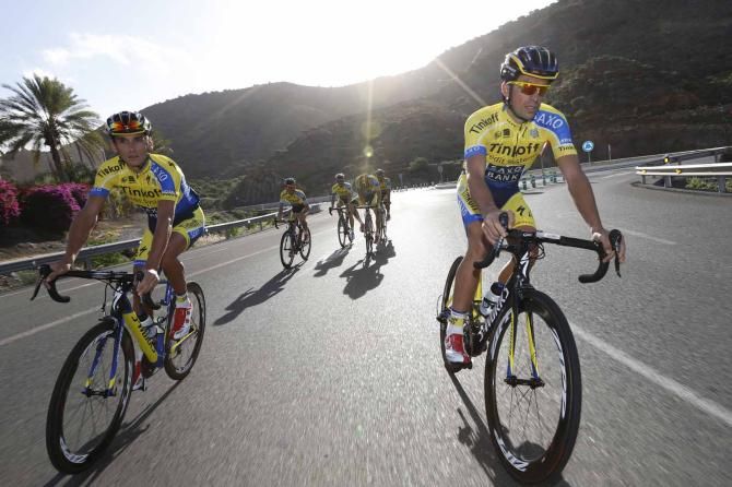 Roman Kreuziger and Alberto Contador (Tinkoff-Saxo).