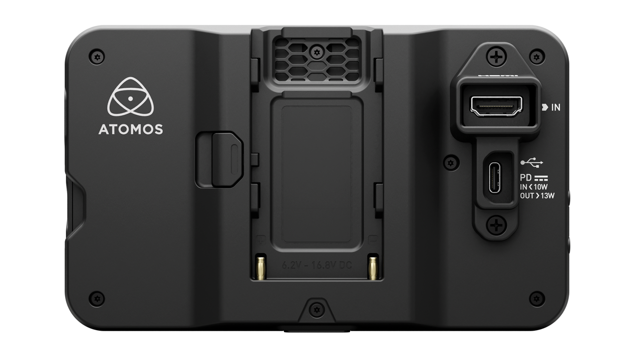 Atomos Shinobi GO on camera monitor on a white background