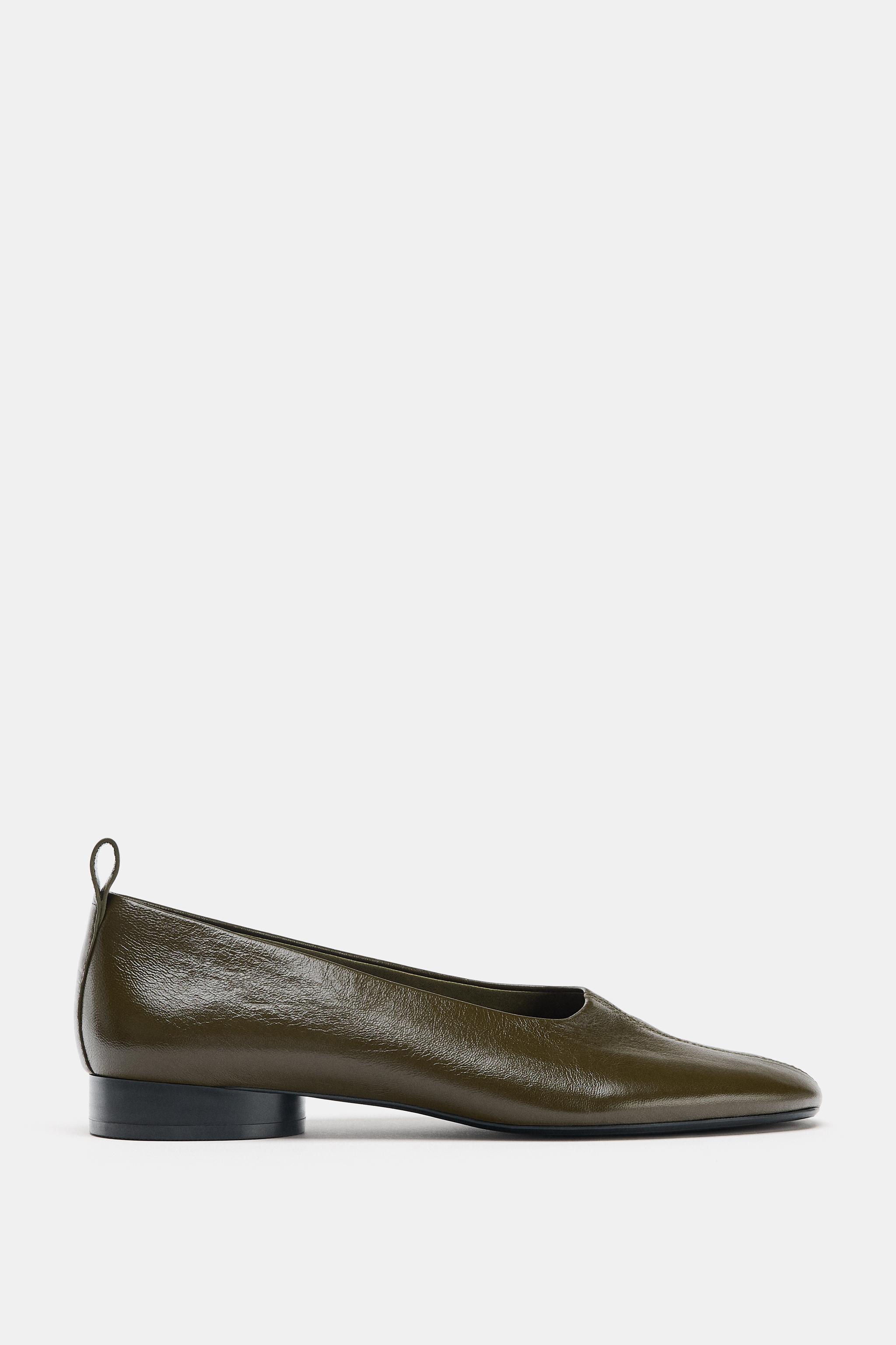 Low Heeled Leather Ballet Flats