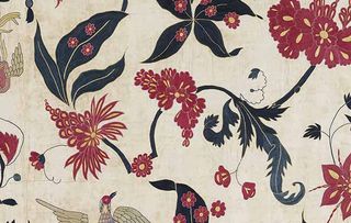 Bed or wallhanging in cotton embroidered with silk, made in Gujarat for export to Europe in about 1700