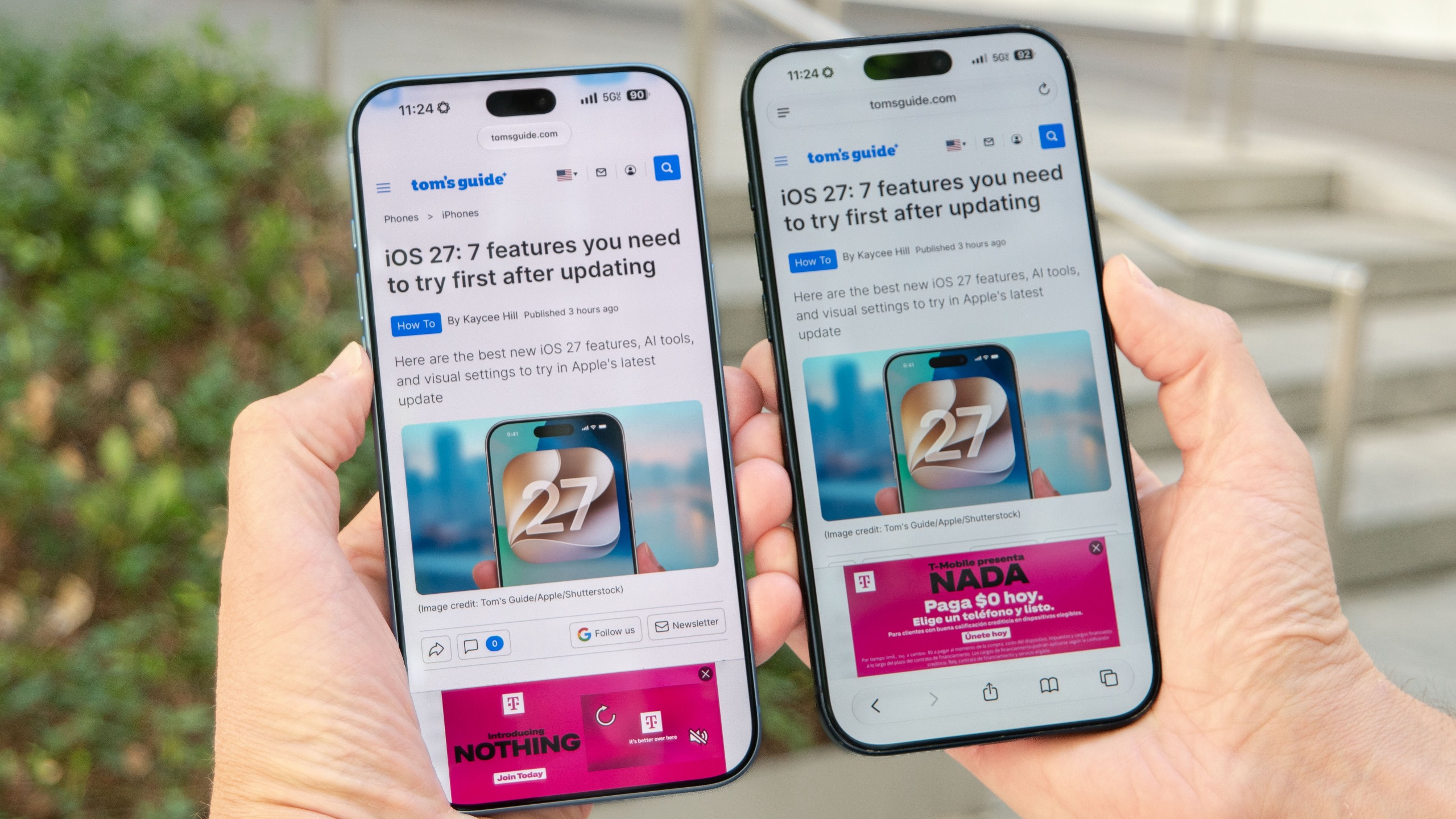 Apple iPhone 18 Pro Max and iPhone 17 Pro Max shown in hand