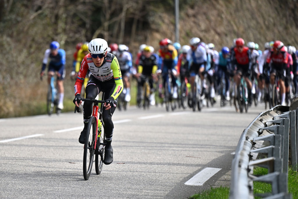 GUILHERANDGRANGES FRANCE MARCH 01 Louis Meintjes of South Africa and Team Intermarche Wanty attacks during the 25th FaunArdeche Classic 2025 a 1659km one day race from GuilherandGranges to GuilherandGranges on March 01 2025 in GuilherandGranges France Photo by Billy CeustersGetty Images