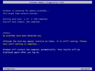 Windows Memory Diagnostic Tool Running