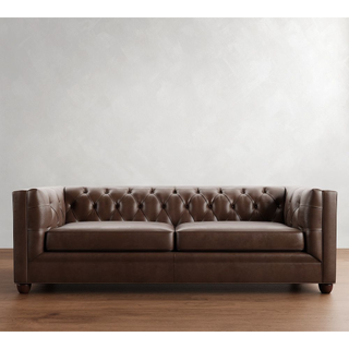 brown leather chesterfield