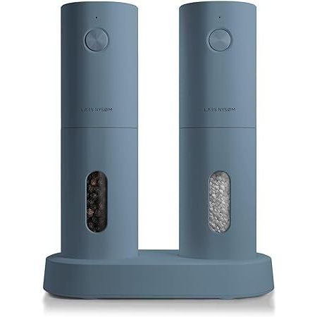 minimalist and electric salt and pepper shaker, blue