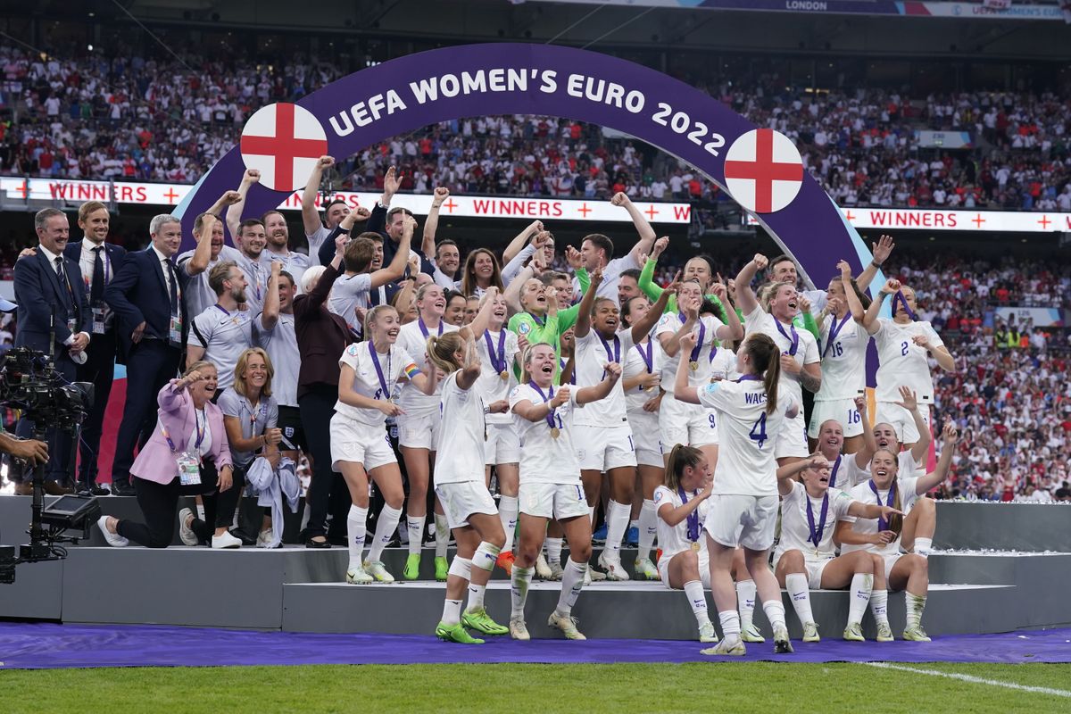 UEFA Women&#039;s Euro 2025: England celebrate their Euro 2022 victory