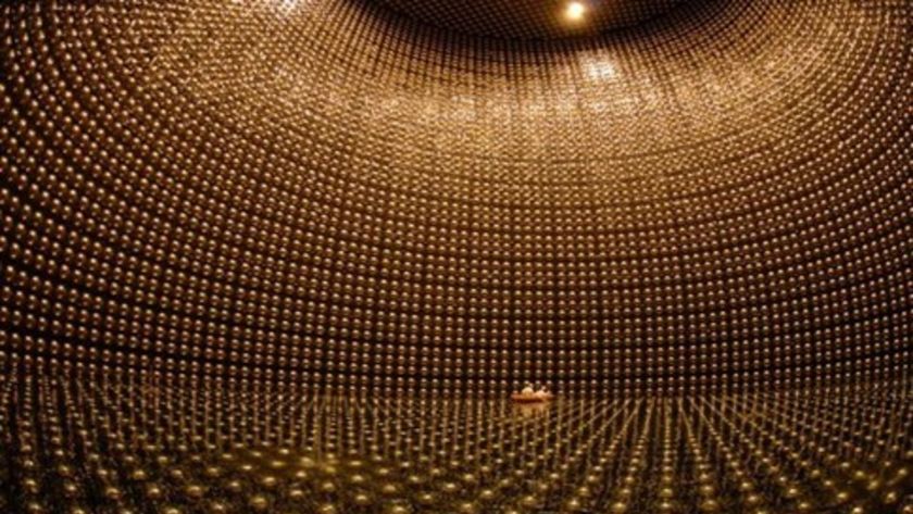 A dimly lit room covered in gold dots all the way around