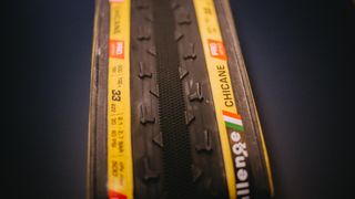 A close up of a cyclocross tyre
