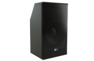 A black Meyer Sound loudspeaker set to debut at AES.