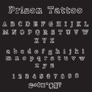 Free tattoo fonts: Prison Tattoo