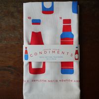 Crispin Finn - Know Your Condiments tea towel