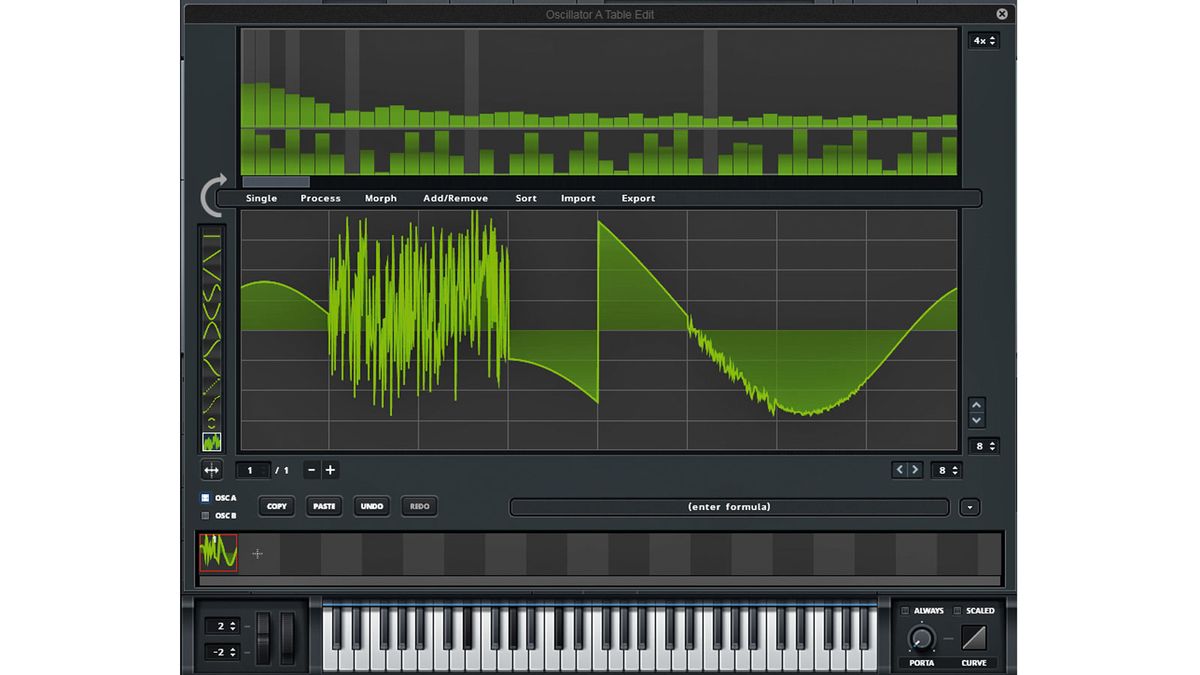 Define your waveform cycle using a library of shapes, lines and other features to really mix it up