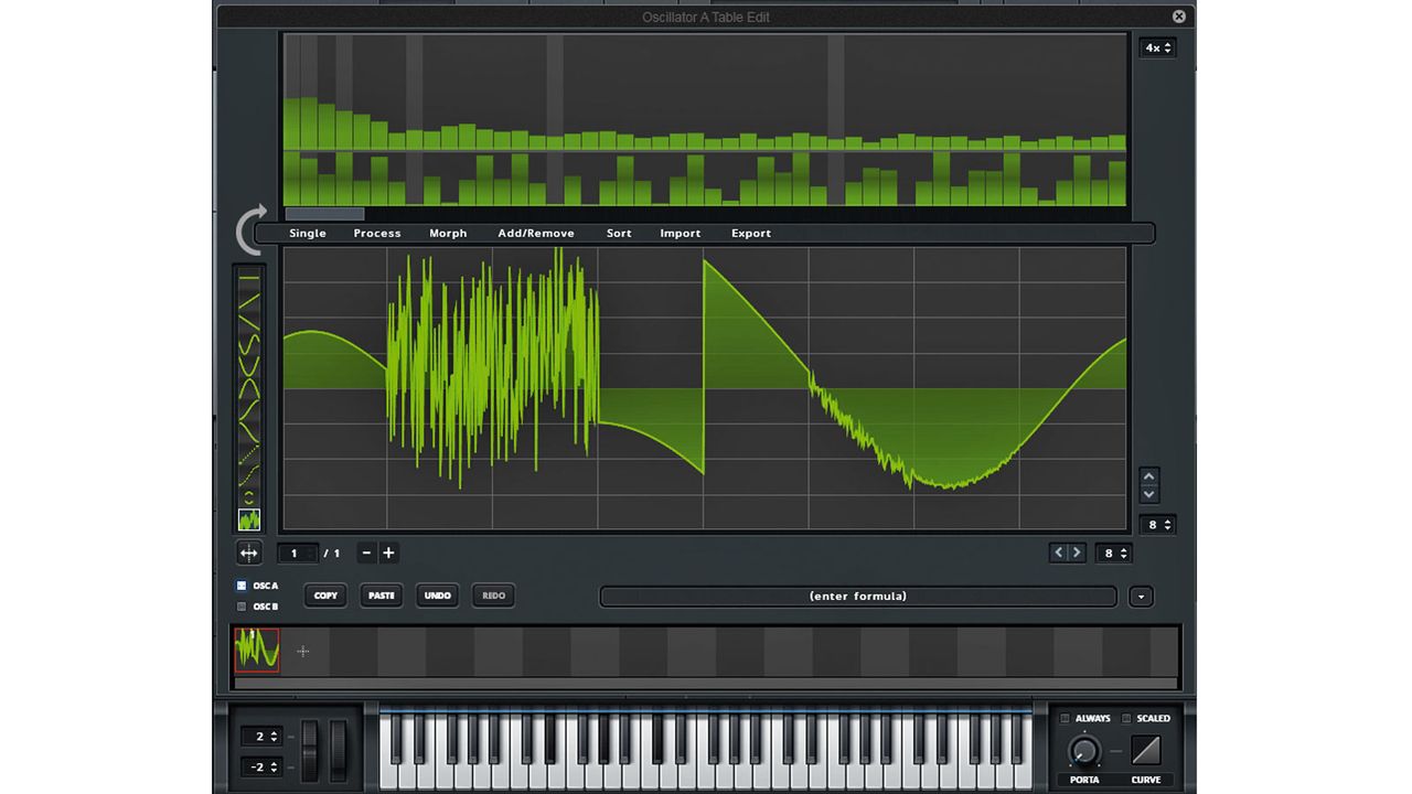 Define your waveform cycle using a library of shapes, lines and other features to really mix it up