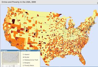 Examples of SVG: Crime and poverty interactive SVG map