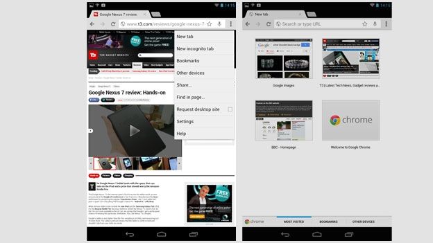 Android 4.1 Jelly Bean: Browser