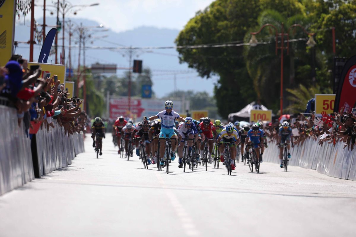 Andrea Guardini had plenty of time to celebrate