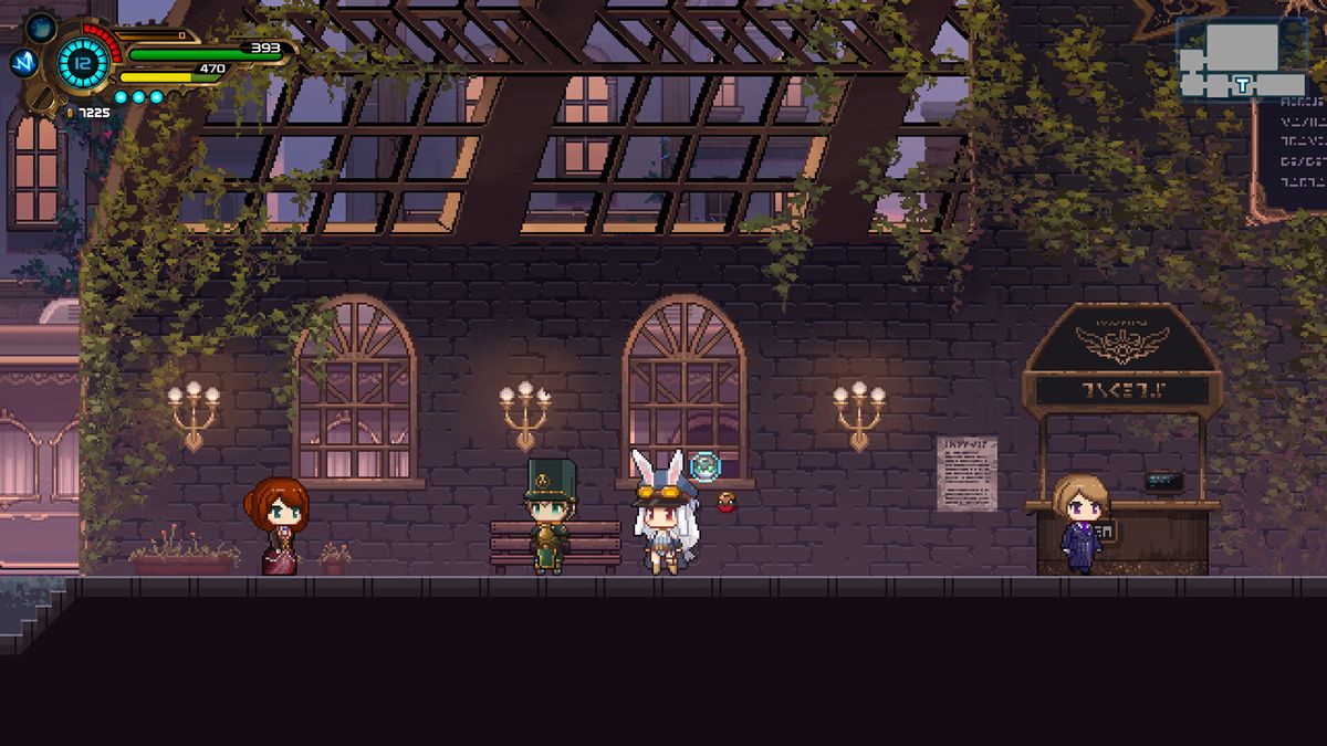 Cute pixel art from bullet hell metroidvania game Tevi