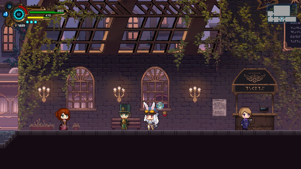 Cute pixel art from bullet hell metroidvania game Tevi