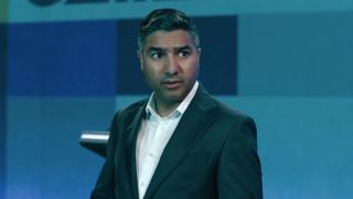 Nick Mohammed in a suit and no tie in Slow Horses Season 5