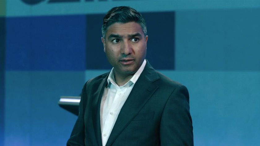 Nick Mohammed in a suit and no tie in Slow Horses Season 5